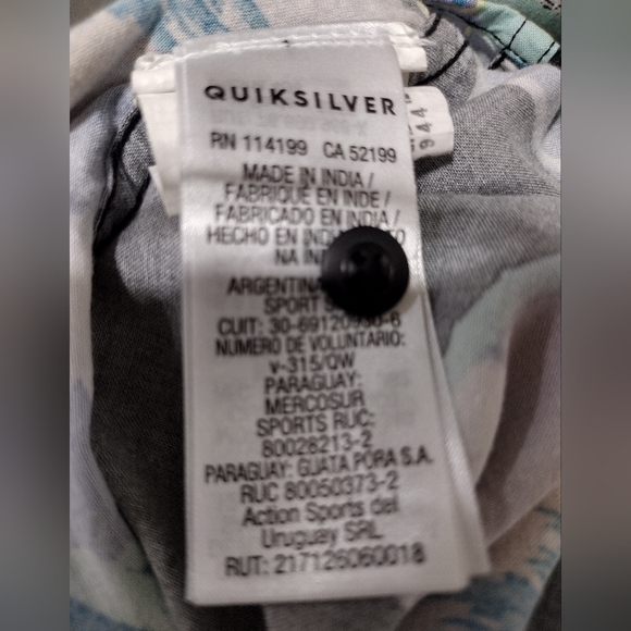 Quiksilver Vacancy Short Sleeve Hawaiian Shirt Men's XXL Modern Fit Beach - Picture 8 of 9